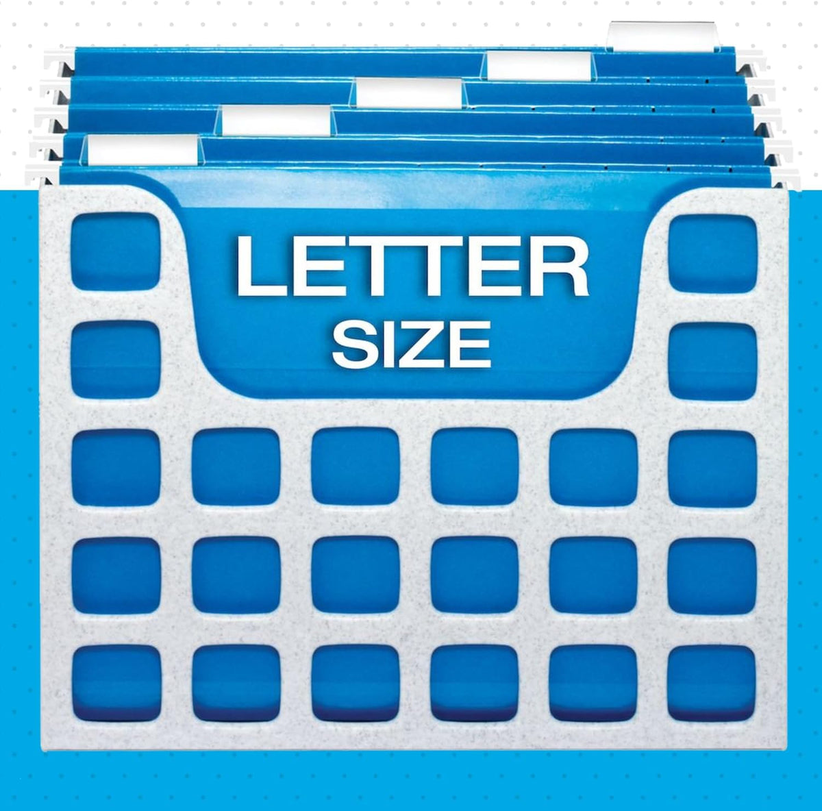 Pendaflex Desktop File with 5 Blue Letter Size Hanging File Folders - Portable File Organizer w/Tabs & Inserts - 12 1/4 x 6 x 9 1/2 Granite Finish Plastic File Box - Fits Desktop and Drawers - 1 Unit