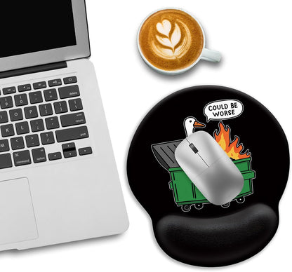 LIMKRIAN Cat Ergonomic Mouse Pad with Wrist Rest, Gaming Mouse Pad with Wrist Support, Funny Mouse Pads for Desk, Computer Mousepad with Non-Slip Pain Relief PU Base, Cute Office Desk Accessories - Colors B