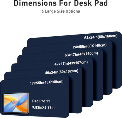 Aothia Leather Office Desk Pad Protector, Non-Slip PU Leather Desk Blotter, Waterproof Laptop Writing Mouse Pad for Office and Home, Black, 31.5" x 15.7" - Colors B