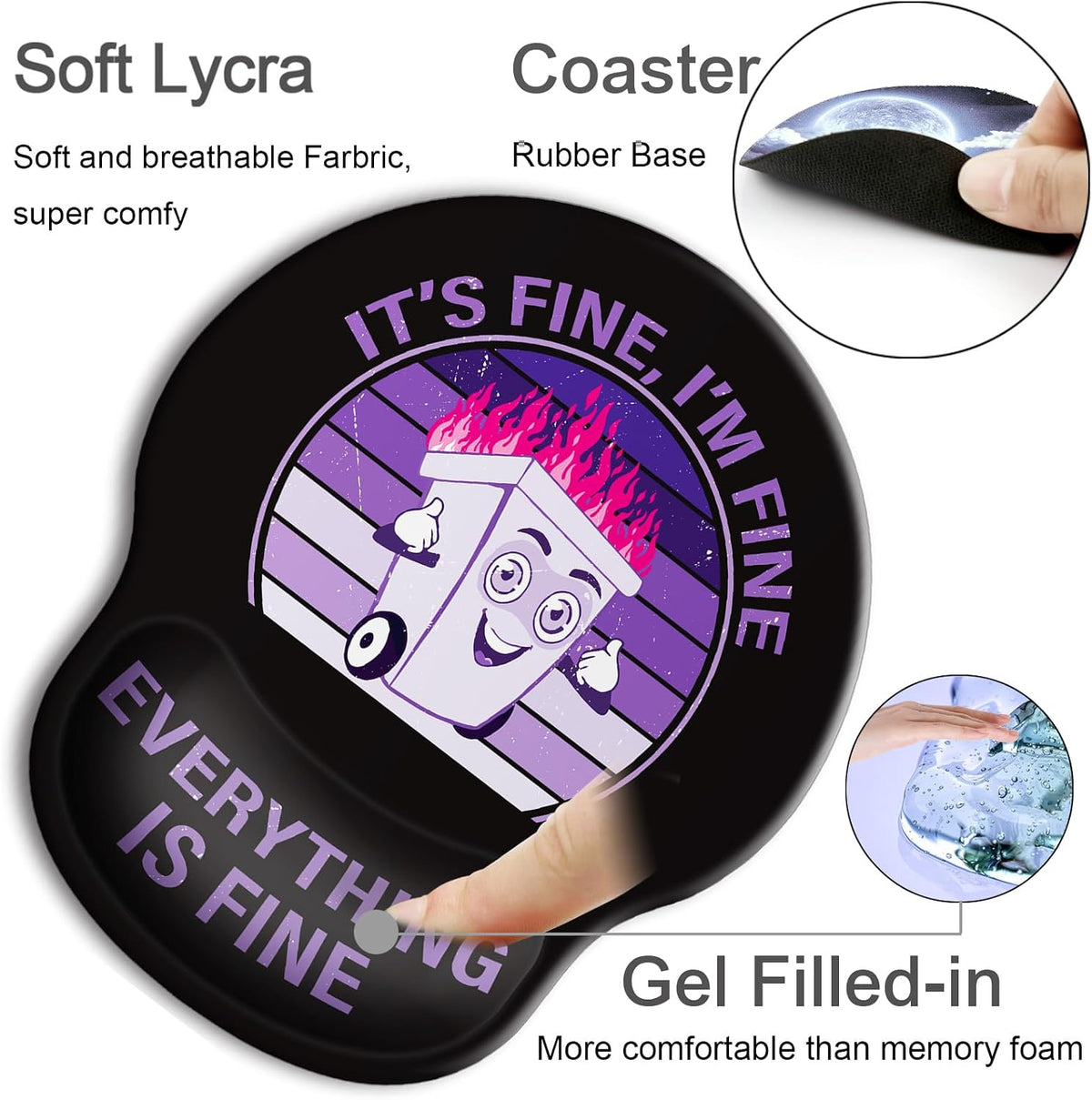 Ergonomic Mouse Pad with Wrist Rest Support,Gel Mouse Pads for Desk - Colors A