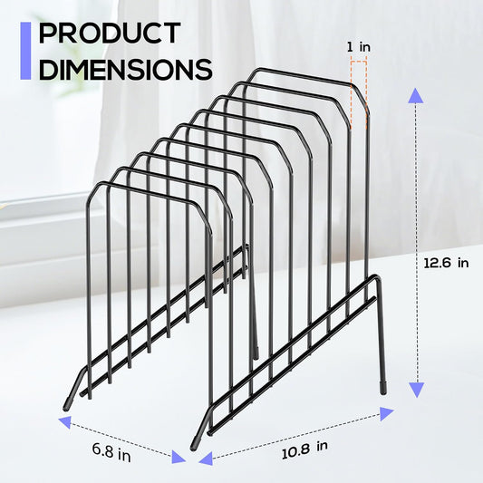 Gawerk Incline Metal Desk Magazine Folder Holder, Sorter Desk File Organizer with 8-Section Vertical Compartments Rack File Organizer for Office, Home, School