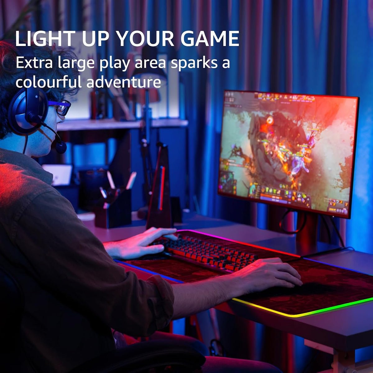 KTRIO Large Gaming Mouse Pad Desk Mat for Gamer, 31.5" x 11.8", Black, XL | Extended Size Design, Superior Micro-Weave Cloth, Non-Slip Rubber Base, Durable Stitched Edges, Water-Resistant Coating