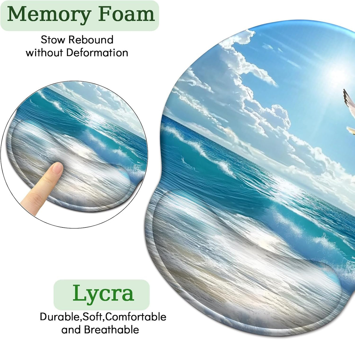 LIMKRIAN Cat Ergonomic Mouse Pad with Wrist Rest, Gaming Mouse Pad with Wrist Support, Funny Mouse Pads for Desk, Computer Mousepad with Non-Slip Pain Relief PU Base, Cute Office Desk Accessories - Colors B