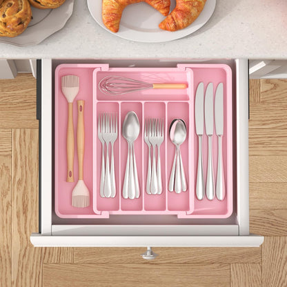 Expandable Silverware Drawer Organizer, Kitchen Utensil Tray