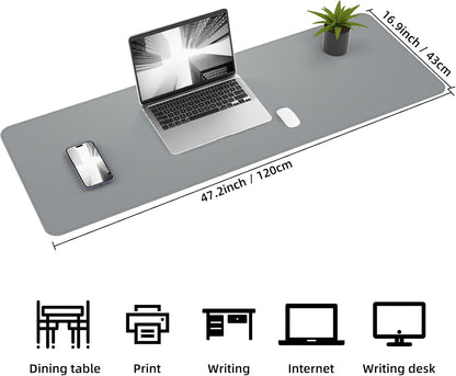 Large Desk Mat, 47" x 17", Black