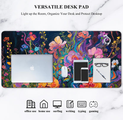 Auhoahsil Desk Mat, Ultra Large Mouse Pad, XXL Gaming Mousepad, Green Tropical Leaves Deskpad, Big Extended Full Size Mouse Pad, Desktop Desk Matt for Keyboard, Laptop & Computer, 35.5 x 15.7 in - Colors B