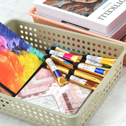 6-Pack Stackable Paper Trays Turn In Trays Classroom Paper Organizer Bins