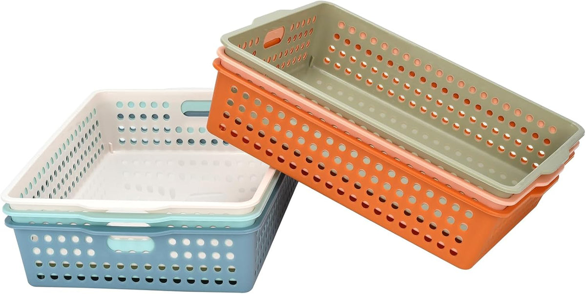 6-Pack Stackable Paper Trays Turn In Trays Classroom Paper Organizer Bins
