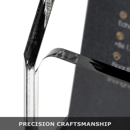 Black Business Card Holder for Desk 1 Slot Clear Acrylic Horizontal