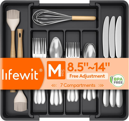 Expandable Silverware Drawer Organizer, Kitchen Utensil Tray