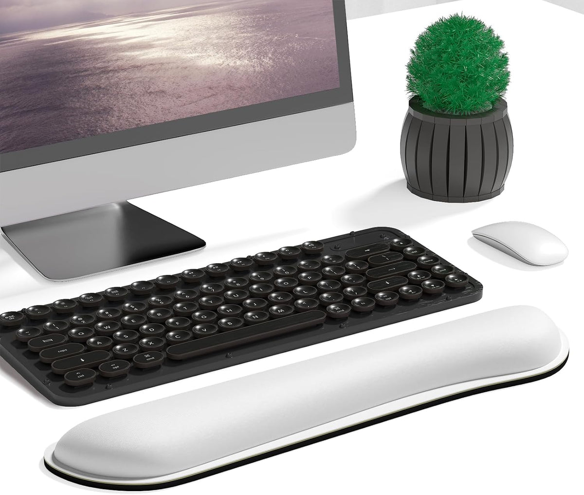 Dapesuom Enlarge Keyboard Wrist Rest, Cute Memory Foam Keyboard Wrist Cushion for Computer Desk Mats Support, Typing Pain Relief Ergonomic Mouse Pad Rests with Non-Slip Base for Gaming, Laptop, Purple