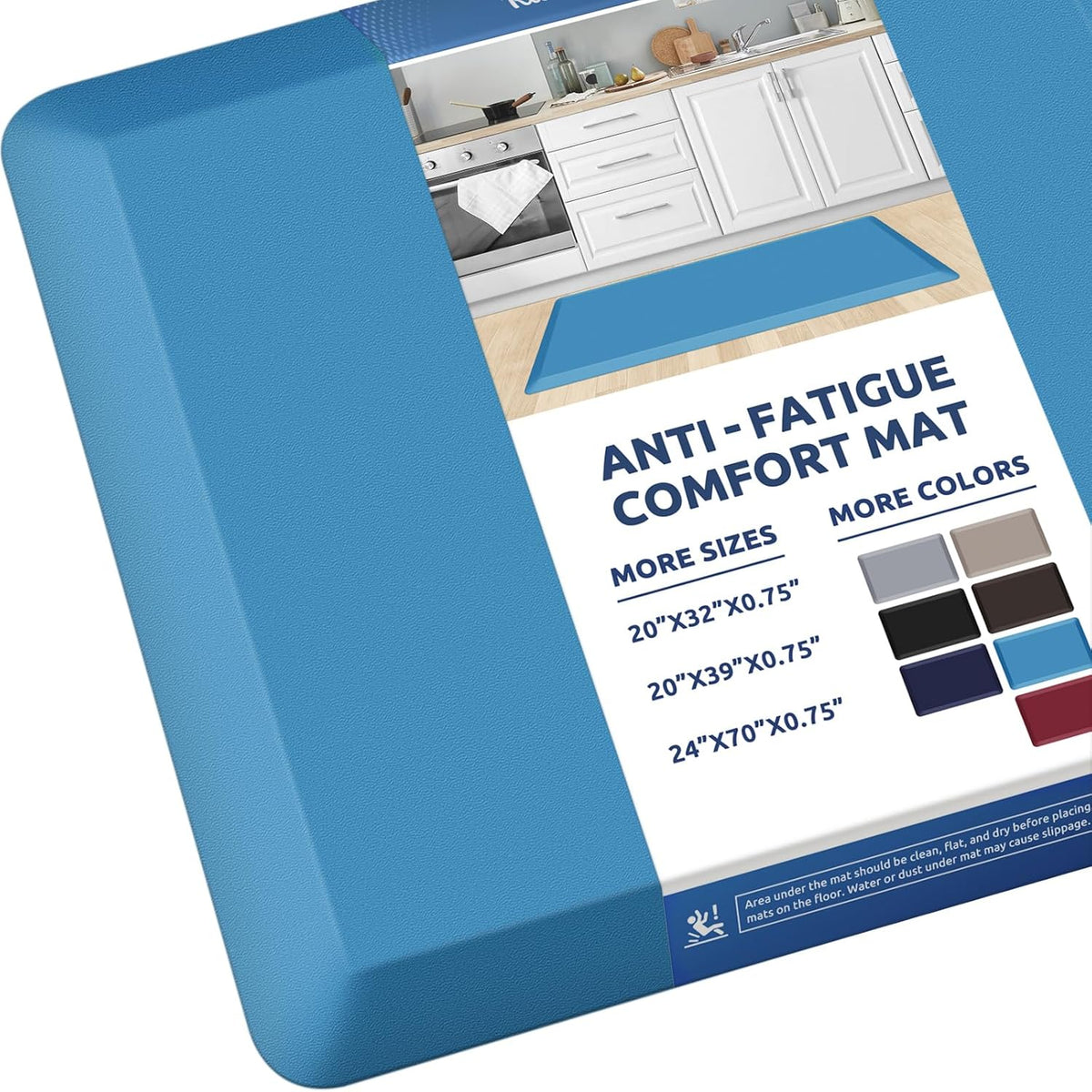 KitchenClouds Kitchen Mat Cushioned Anti Fatigue Rug 17.3"x28" Water Resistant, Non Slip, Standing and Comfort Desk/Floor Mats for House Sink Office (Black)