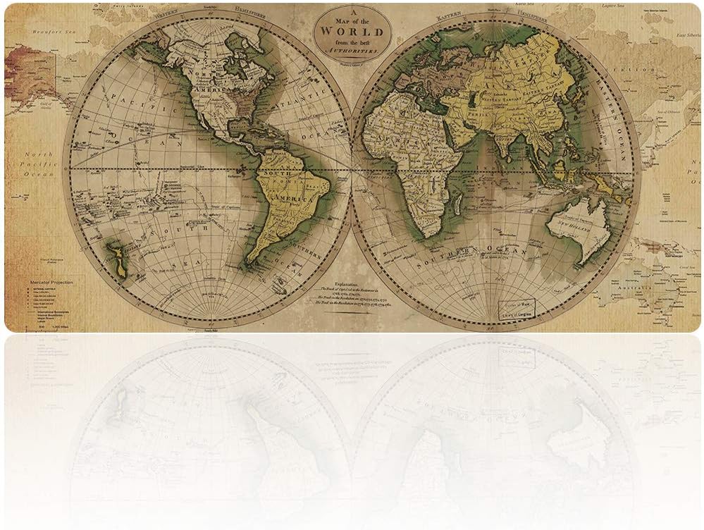 XXL Professional Large Mouse Pad & Computer Game Mouse Mat (35.4x15.7x0.1IN, Map) (90 * 40 Map)