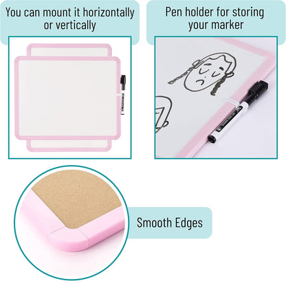Dry Erase Board, 14” x 11”, White Frame