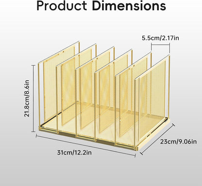 File Organizer for Desk, 5-Section Vertical File Sorter, Paper Holder Organizer Standing Metal File Folder for Office Home Classroom, Black