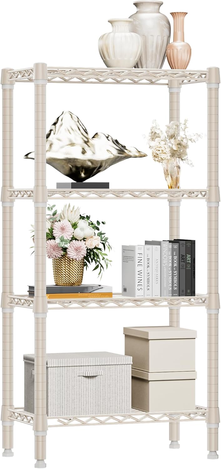 M MZG 450 lbs Steel Storage Shelving 3-Tier Utility Shelving Unit Steel Organizer Wire Rack for Home,Kitchen,Office (11.8" D x 17.7" W x 26.3" H) - Colors A