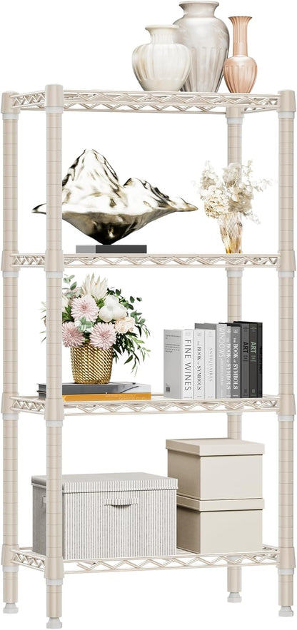 M MZG 450 lbs Steel Storage Shelving 3-Tier Utility Shelving Unit Steel Organizer Wire Rack for Home,Kitchen,Office (11.8" D x 17.7" W x 26.3" H) - Colors A