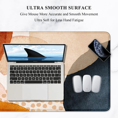 Auhoahsil Desk Mat, Ultra Large Mouse Pad, XXL Gaming Mousepad, Green Tropical Leaves Deskpad, Big Extended Full Size Mouse Pad, Desktop Desk Matt for Keyboard, Laptop & Computer, 35.5 x 15.7 in - Colors B