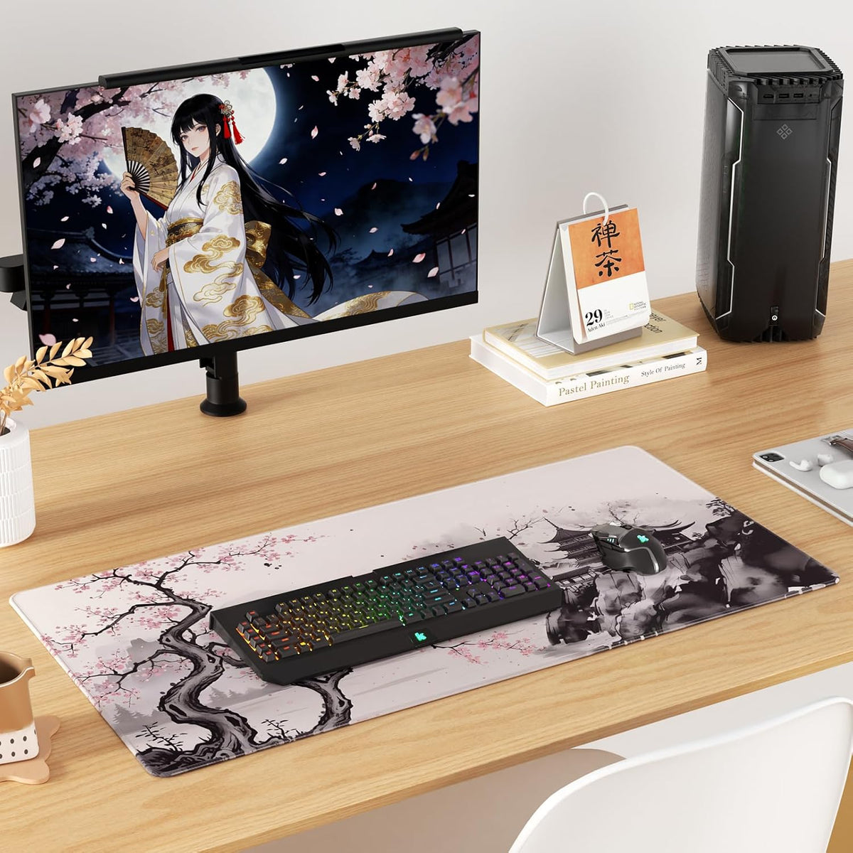 KTRIO Large Gaming Mouse Pad Desk Mat for Gamer, 31.5" x 11.8", Black, XL | Extended Size Design, Superior Micro-Weave Cloth, Non-Slip Rubber Base, Durable Stitched Edges, Water-Resistant Coating