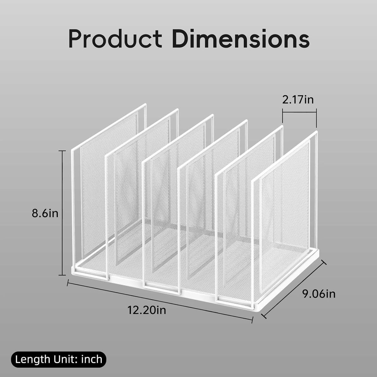File Organizer for Desk, 5-Section Vertical File Sorter, Paper Holder Organizer Standing Metal File Folder for Office Home Classroom, Black