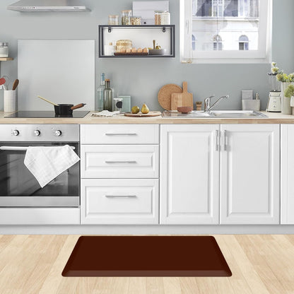 KitchenClouds Kitchen Mat Cushioned Anti Fatigue Rug 17.3"x28" Water Resistant, Non Slip, Standing and Comfort Desk/Floor Mats for House Sink Office (Black)
