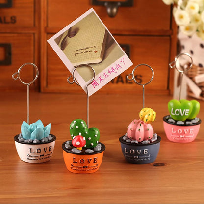 6 pcs Cute Flower Table Card Memo Holder Stand, Table Photo Display Clip Stand for Monmory Photo Picture Memo Cards Paper Note Postcards Wedding Number Card Display