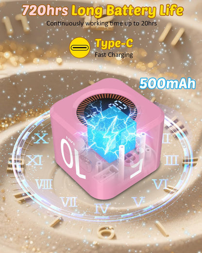 Digital Pomodoro Timer Cube 5/10/25/50min, Visual Productivity Flip Timer for Kids Classroom Desk, Custom Countdown, Silent and Sound Mode for ADHD Study Work Game Kitchen (Purple)