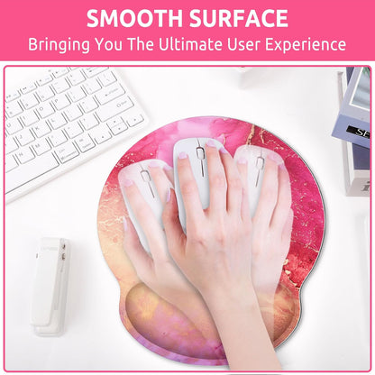 KONVINIT Ergonomic Mouse Pad with Wrist Rest, Small Mousepad with Non-Slip Rubber Base and Smooth Surface, Beach Mouse Pads for Desk, Office Desk Accessories