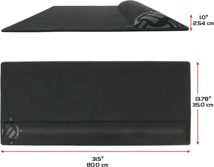 ENHANCE XXL Large Mouse Pad for Desk with 2XL Ergonomic Memory Foam Wrist Rest Support (31.5 x 13.78 x 1 inches) - Desk Pad with Anti-Fray Stitching & Soft Cushion Mat Surface, Designed in the U.S.