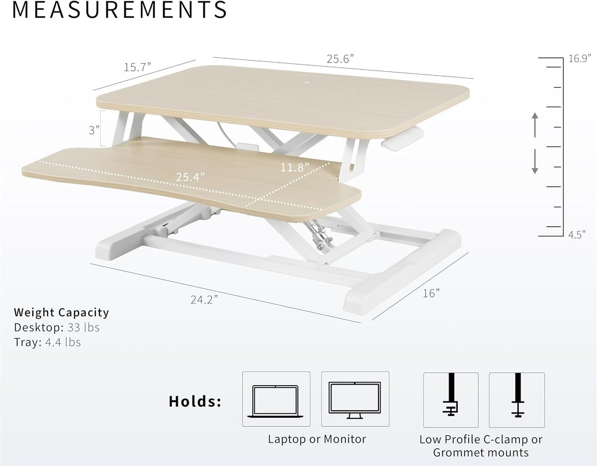 Black 32 in Standing Desk Converter, DESK-V000K
