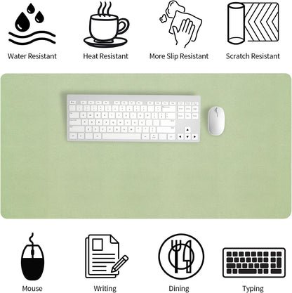 Bloss Leather Desk Pad and Keyboard Wrist Rest, Large Mouse Pad + Keyboard Pad+Mouse Wrist Support, Non-Slip Desk Mat Protector for Office, Home(31.5×15.7 Inches,Beige) - Colors B