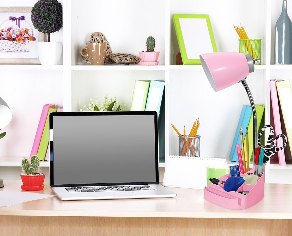 Limelights LD1056-BLK Desk Lamp Organizer with iPad Tablet Book Stand and USB Charging Port, Black