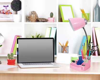 Limelights LD1056-BLK Desk Lamp Organizer with iPad Tablet Book Stand and USB Charging Port, Black