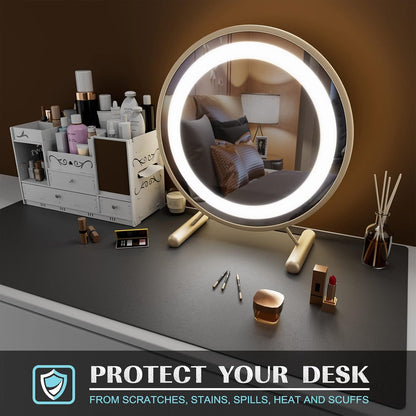 K KNODEL Large Office Leather Desk Mat, Mouse and Keyboard Pad, Computer and Laptop Mat, Desktop Protector and Cover, Writing Pad and Blotter (31.5"x15.7", Black)