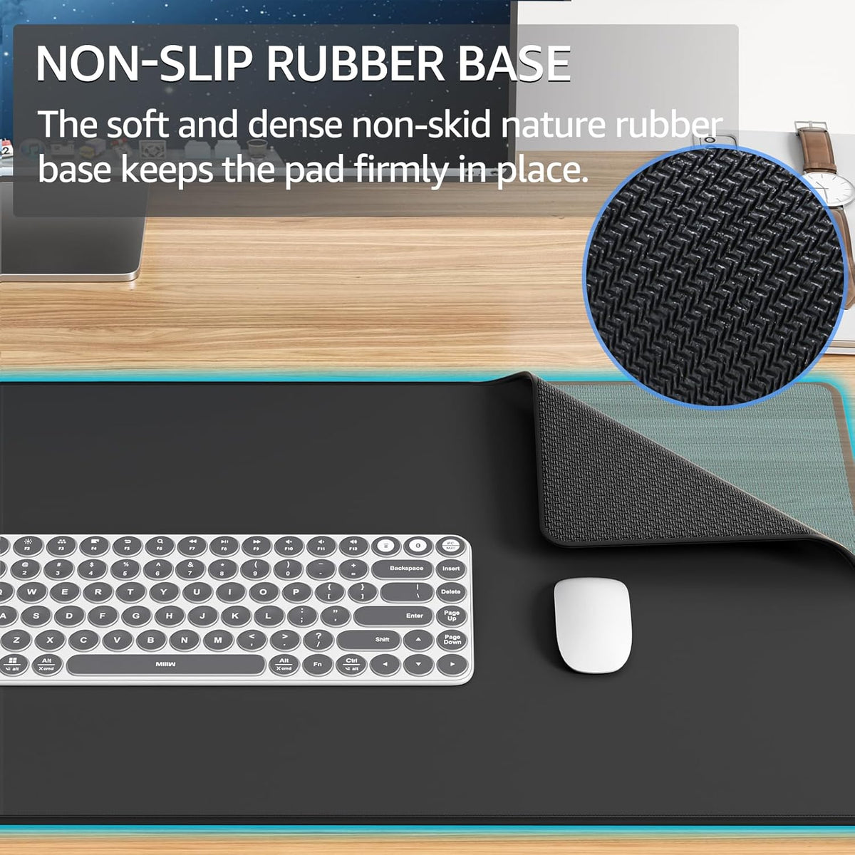 KTRIO Large Gaming Mouse Pad Desk Mat for Gamer, 31.5" x 11.8", Black, XL | Extended Size Design, Superior Micro-Weave Cloth, Non-Slip Rubber Base, Durable Stitched Edges, Water-Resistant Coating