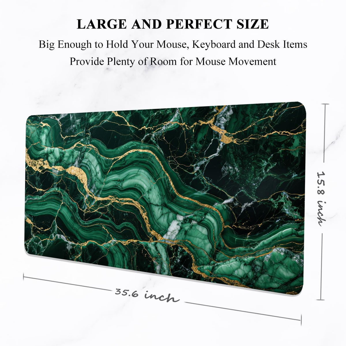 Auhoahsil Desk Mat, Ultra Large Mouse Pad, XXL Gaming Mousepad, Green Tropical Leaves Deskpad, Big Extended Full Size Mouse Pad, Desktop Desk Matt for Keyboard, Laptop & Computer, 35.5 x 15.7 in - Colors B