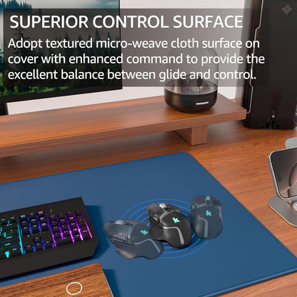KTRIO Large Gaming Mouse Pad Desk Mat for Gamer, 31.5" x 11.8", Black, XL | Extended Size Design, Superior Micro-Weave Cloth, Non-Slip Rubber Base, Durable Stitched Edges, Water-Resistant Coating