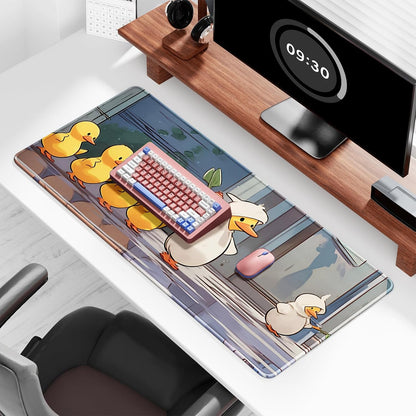 Auhoahsil Desk Mat, Ultra Large Mouse Pad, XXL Gaming Mousepad, Green Tropical Leaves Deskpad, Big Extended Full Size Mouse Pad, Desktop Desk Matt for Keyboard, Laptop & Computer, 35.5 x 15.7 in - Colors B