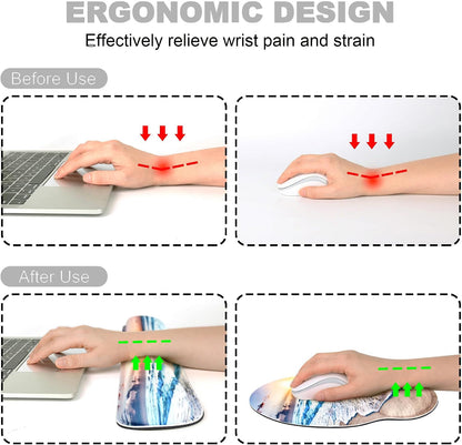 Ergonomic Mouse Pad with Wrist Rest and Keyboard Wrist Rest, Mousepad