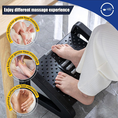 Foot Rest Under Desk Office, Six Heights Adjustable Foot Rest with Massage Roller for Leg Rests for Home,Office-Black