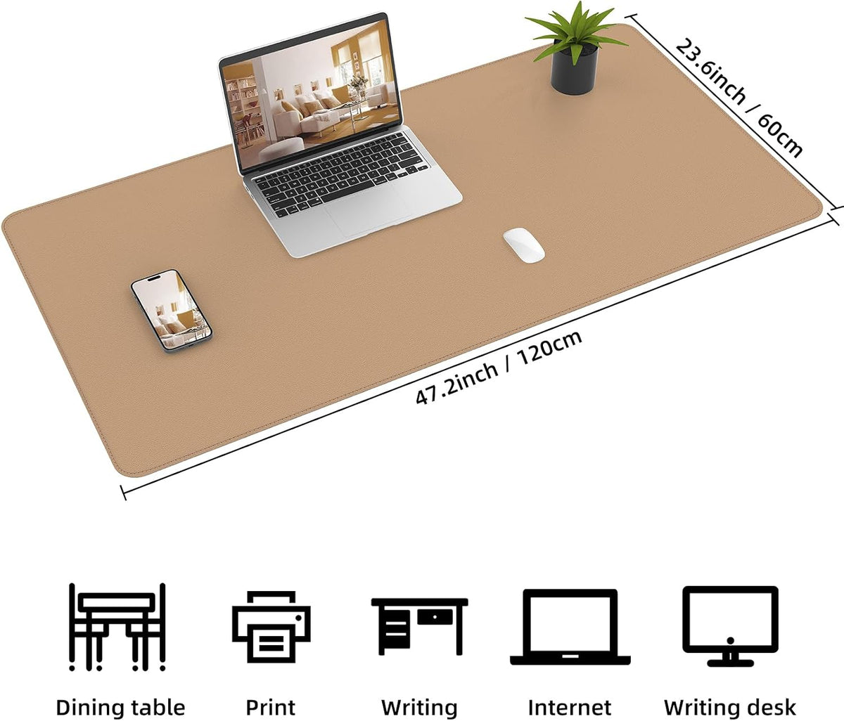 Large Desk Mat, 47" x 17", Black