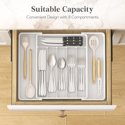 Expandable Silverware Drawer Organizer, Kitchen Utensil Tray