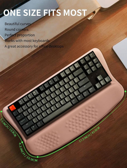Ergonomic Wave Wrist Rest with Keyboard Stand, Cushioned Palm Rest, Comfortable Integrated Memory Foam for Natural Typing and Relieve Wrist Pain, Dark Night Black
