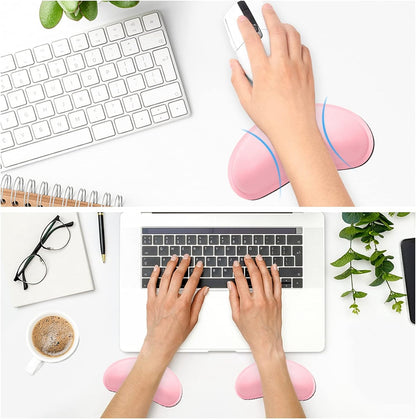 Mouse Wrist Rest, Ergonomic Memory Foam Mouse Wrist for Computer Desk Mats Support, PU Leather Hand Rest Pad Cushion for Gaming, Laptop, Men, Women, Pain Relief & Easy Typing, Black