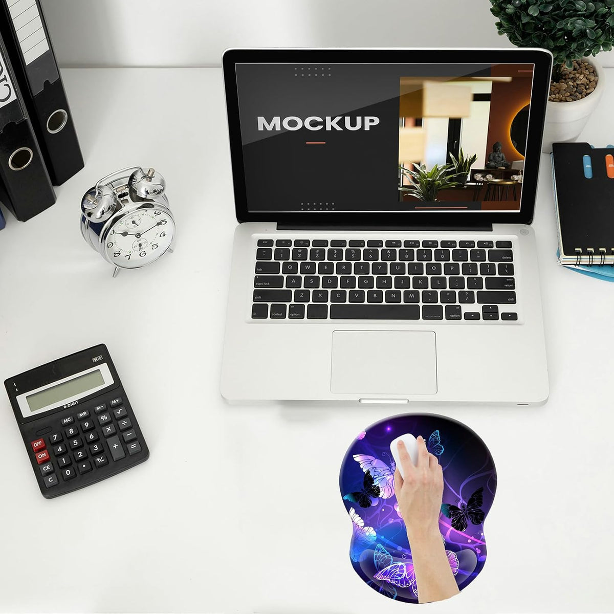 Wrist Support Mouse Pad Anti Slip Rubber Wrist Rest Mousepad 9in X 8in Small Desktop Notebook Mouse Mat for Working and Gaming (M-Pink Floral)