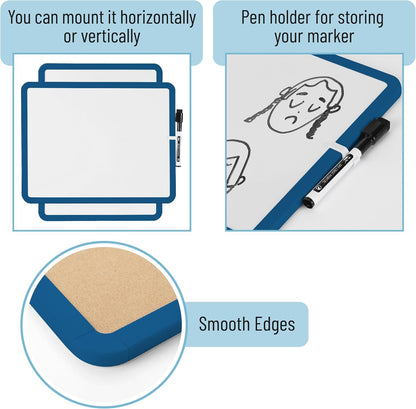Dry Erase Board, 14” x 11”, White Frame