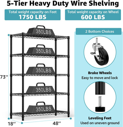 M MZG 450 lbs Steel Storage Shelving 3-Tier Utility Shelving Unit Steel Organizer Wire Rack for Home,Kitchen,Office (11.8" D x 17.7" W x 26.3" H) - Colors B