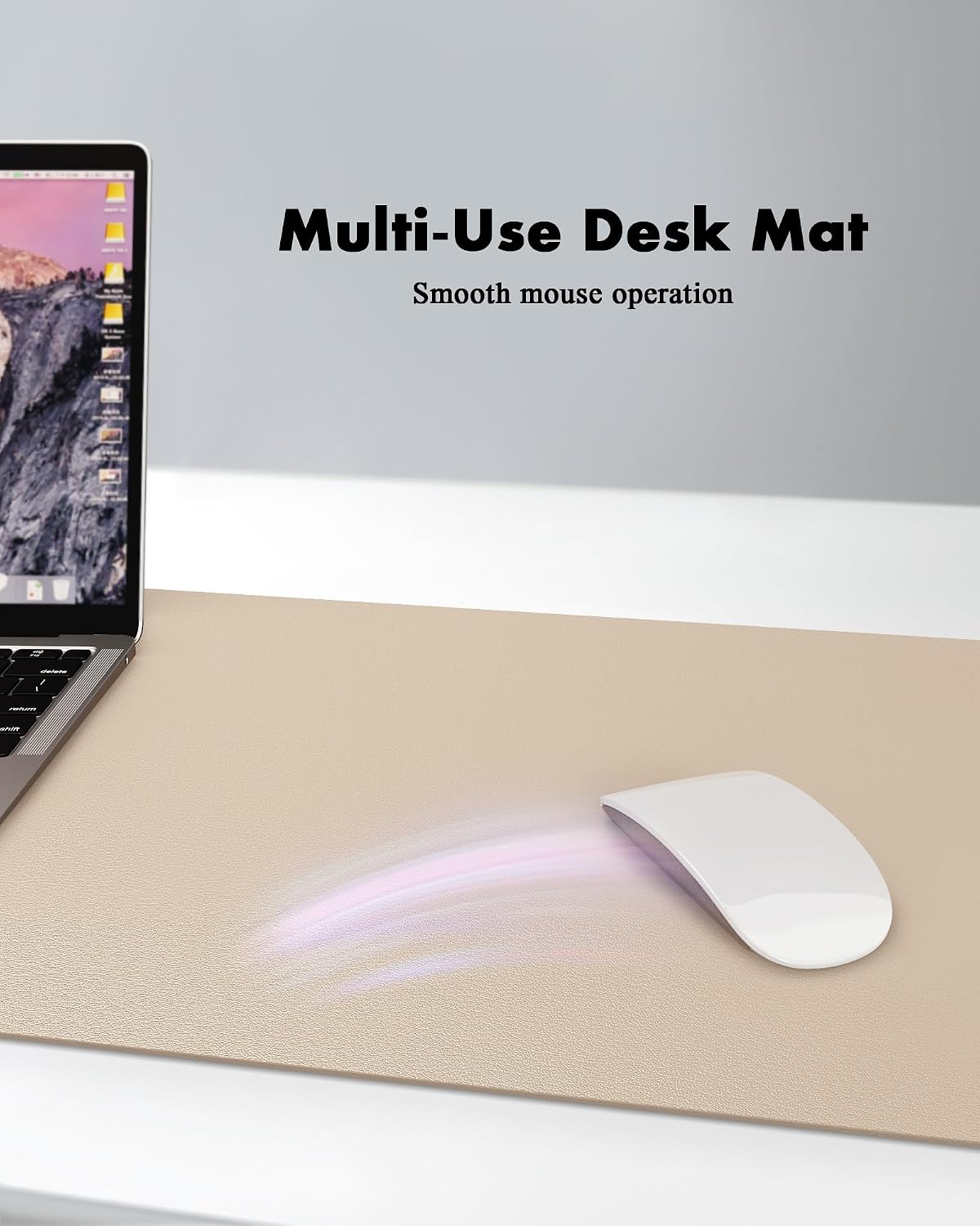 Double-Sided Desk Pad, 31.5"x15.7"Leather Desk Mat, Eco Cork Desk Pad Protector,Large Mouse Pad,Waterproof Desk Blotter for Office/Home(Coffee)
