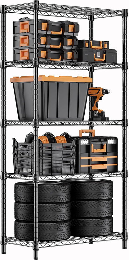 M MZG 450 lbs Steel Storage Shelving 3-Tier Utility Shelving Unit Steel Organizer Wire Rack for Home,Kitchen,Office (11.8" D x 17.7" W x 26.3" H) - Colors B