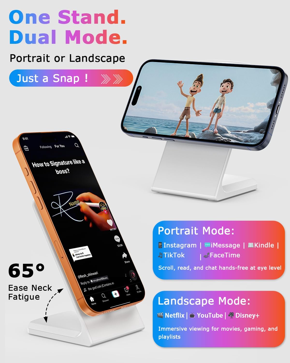 Wireless Magnetic Charger Stand for iPhone and Samsung